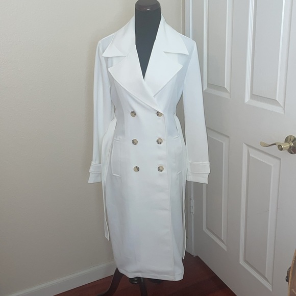 New Bagatelle Collection Off White Trench Coat jacket - Picture 17 of 17